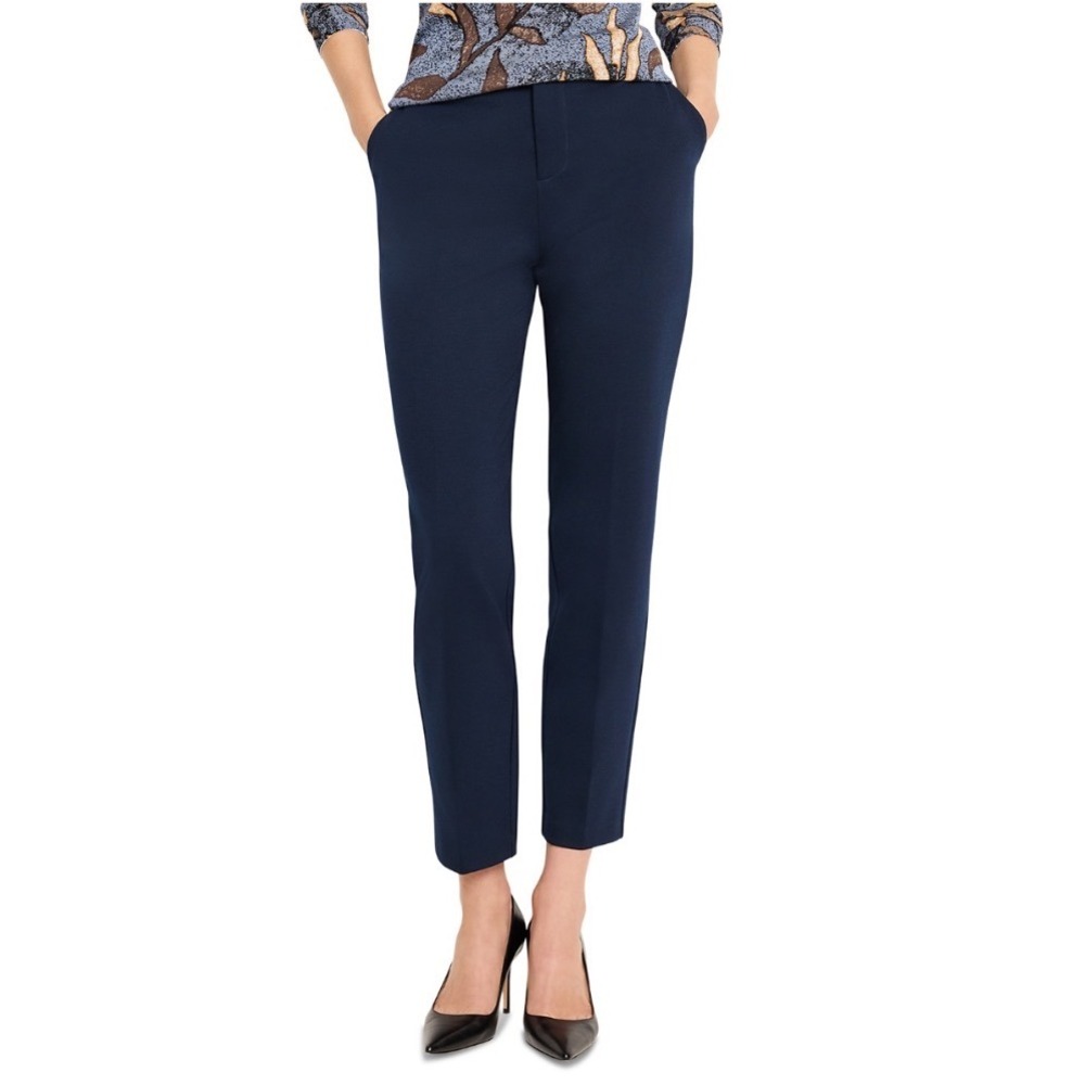 NIC+ZOE Dark Indigo Tapered Leg Pants W241316 Blue Work Trousers Size 14